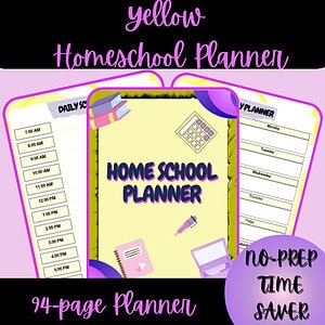 Yellow Homeschool Planner (90+ pages)