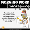 Thanksgiving Morning Bins 2 Homeschool Resource Co. Thanksgiving themed math and letter activities set featuring engaging, reusable printable activities designed for easy implementation in homeschooling.