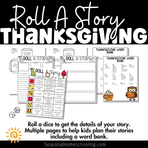 Thanksgiving Roll A Story sampling of what is included