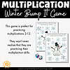 Winter Snowman Bump Dice Game with Multiplication Up to 12 sampling of pages included