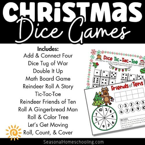 Christmas Dice Games for Engaging Learning Fun sampling of what is included
