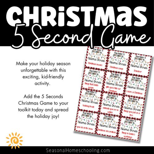 5 Seconds Christmas Game samples of what is included