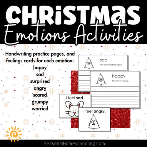 Christmas Tree Emotions - Emotion Exploration Cards samples of what is included