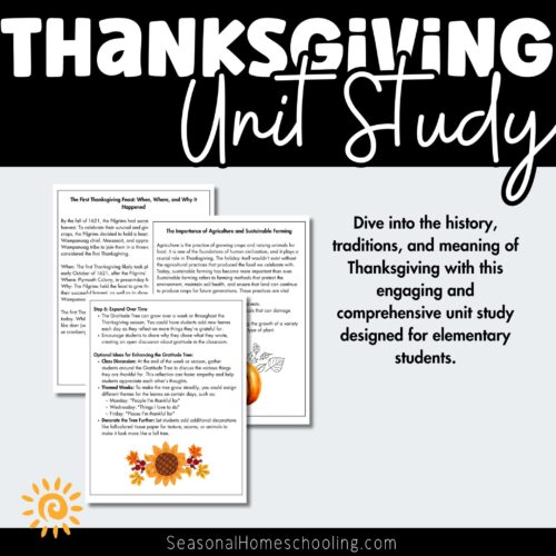 Thanksgiving Unit Study 3 Thanksgiving Unit Study sampling of pages included
