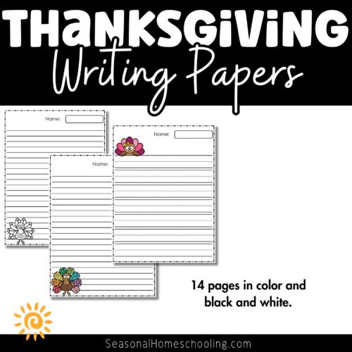 Thanksgiving Writing Paper SAMPLES OF PAGES INCULDED