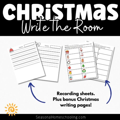 Christmas Write the Room sampling of what is included in the set