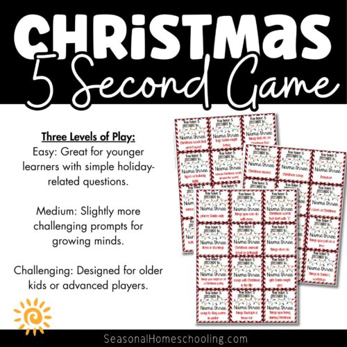5 Seconds Christmas Game 3 5 Seconds Christmas Game samples of what is included