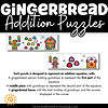 Gingerbread Addition Puzzles to 20 sampling of what is included