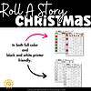 Christmas Roll A Story | Story Elements Graphic Organizer | Writing Center3 Roll A Story Christmas printable with full color and black-and-white options for homeschool holiday activities. Perfect for engaging storytelling and literacy practice.