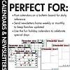 Editable December Calendars samples of what is included
