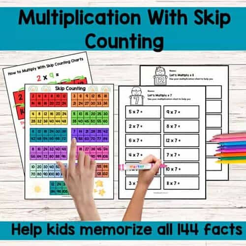 Multiplication Skip Counting Method System With Charts and Worksheets