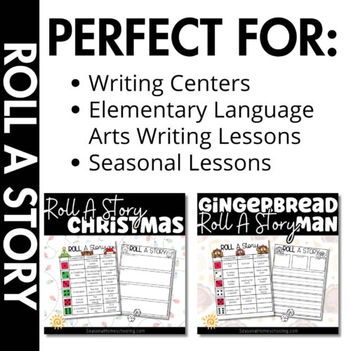 Christmas Roll A Story Bundle, samples of what is included in the bundle
