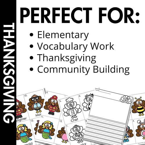 Turkey in Disguise Write the Room Activity samples