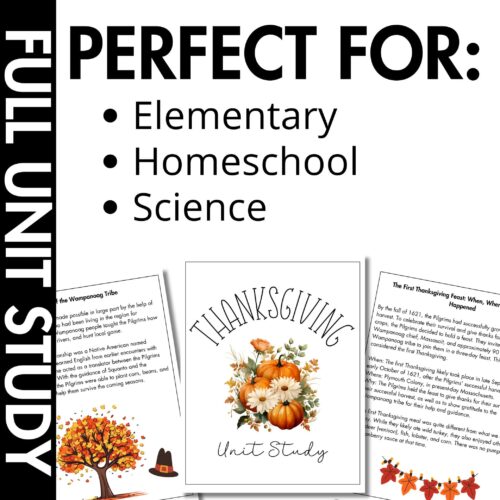 Thanksgiving Unit Study 4 Thanksgiving Unit Study sampling of pages included