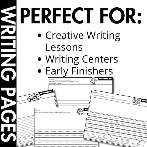 November Writing Prompts 4 November Writing Prompts sampling of pages included