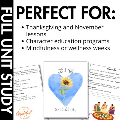 Gratitude Unit Study 4 Sample of pages in the Gratitude Unit Study