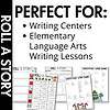 Christmas Roll A Story | Story Elements Graphic Organizer | Writing Center4 Roll a story writing activity for elementary homeschool language arts and writing lessons, Christmas word bank printables for holiday learning, fun educational resources for homeschool students.
