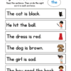 6 Cat coloring page for homeschool, sight words, early literacy, reading practice, educational materials, homeschool resources.