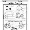 9 Letter practice worksheet for homeschool early learning, focusing on letter C with activities including coloring, tracing, finding, and practicing the C sound. Perfect for homeschooling resources.