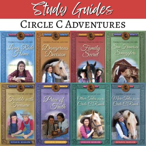 1. Homeschool resource guides for Circle C Adventures series, featuring engaging stories with Andrea Carter and her adventures on the ranch, ideal for homeschool curriculum.
