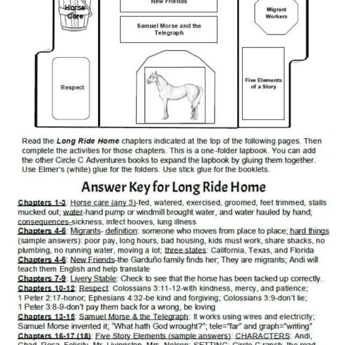 "Homeschool Resources for Long Ride Home chapters, including activities, vocabulary, and character details, perfect for homeschooling and educational use.".