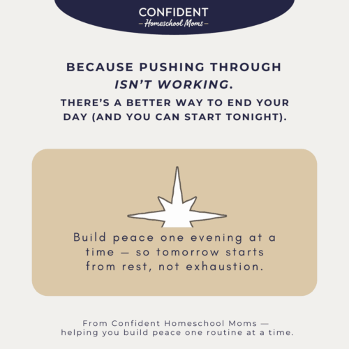 Calm evening routine 5 Calm-parenting-strategies-homeschool-moms-quiet-evening-rituals.