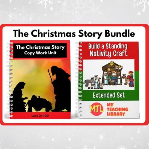 Christmas story homeschool resource bundle with nativity craft activities and extension set, ideal for educational homeschool planning and faith-based learning.