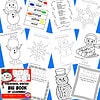 Copy of preschool big book 2 Coloring winter snowman snowflake snow scene winter activity worksheet for homeschool preschool learning resources.