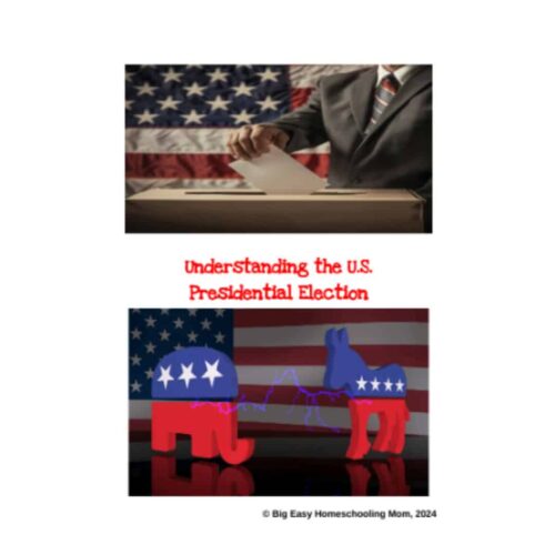 Voting and election, U.S. presidential race, political education, homeschool resources, civics lessons, American politics, homeschool learning, election awareness, patriotic education, political science for homeschoolers.