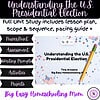 Understanding the U.S. Presidential Election homeschool unit study with lesson plans, assessments, writing prompts, and activities for engaging U.S. history and civics education.