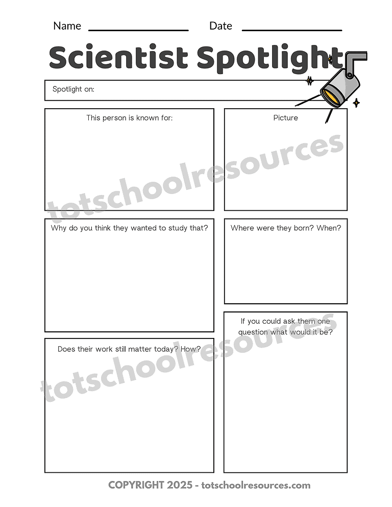 Gorilla unit sample page (2) Scientist Spotlight worksheet for homeschooling, science activities, and educational resources for homeschool families.