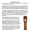 LLF Antique grandfather clock with wooden casing, clock face, and weights, perfect for homeschooling history and time-telling lessons.
