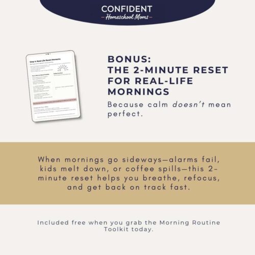 Mom's morning routine product 3 (2) Calm morning reset technique for homeschooling moms.