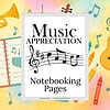 Music Appreciation Notebooking Pages colorful graphic with cover squ Music Appreciation Notebooking Pages colorful graphic