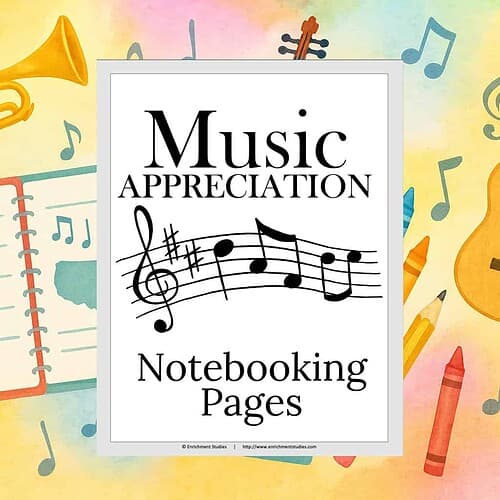 Music Appreciation Notebooking Pages colorful graphic