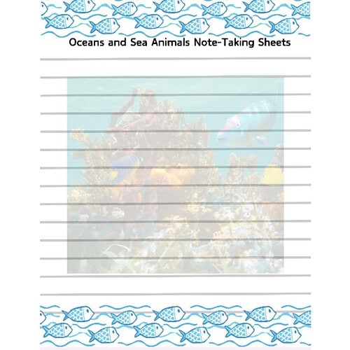 Note-Taking-Sheets-Oceans-and-Sea-Animals-1.png Oceans and Sea Animals Reading Passage, Q & A, and Note-Taking Sheets
