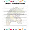 Dinosaurs note-taking sheet with a colorful prehistoric theme, ideal for homeschool history and science lessons, emphasizing engaging educational resources for homeschooling families.