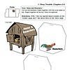 PT 1 Colorful educational craft activity for homeschool children featuring a chicken coop with rooster, hens, and educational labels about farmyard poultry. Perfect for homeschool science and animal study.