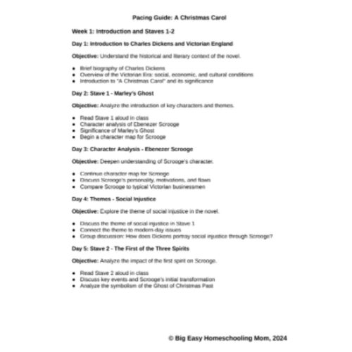 Pacing-Guide-NO-PREP-Comprehensive-Teaching-Resource-A-Christmas-Carol-by-Charles-Dickens.png 1. Homeschool curriculum on Charles Dickens and Victorian England, including character analysis, themes, and literary context, perfect for homeschooling resources.