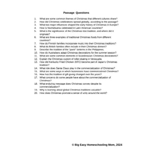 Passage-Questions-Christmas-Around-the-World.png FREEBIE on Christmas Around the World Reading Passage, Q & A, and Note-Taking Sheets