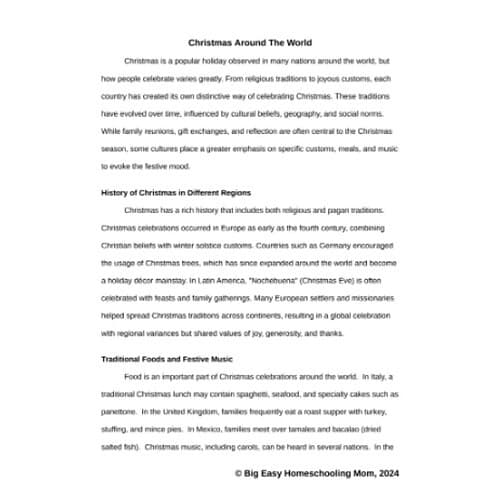 Reading-Passage-Christmas-Around-the-World.png FREEBIE on Christmas Around the World Reading Passage, Q & A, and Note-Taking Sheets