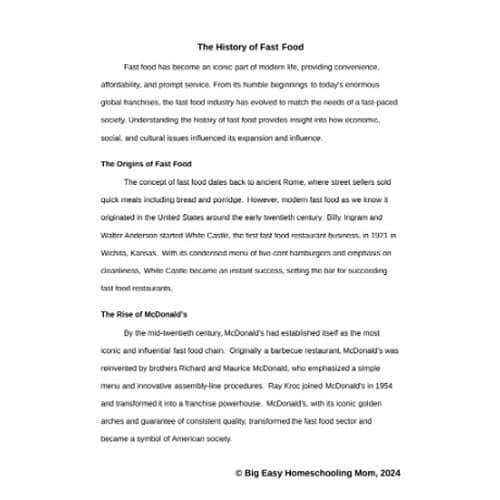 Reading-Passage-The-History-of-Fast-Food.png The History of Fast Food Reading Passage, Q & A, and Note-Taking Sheets