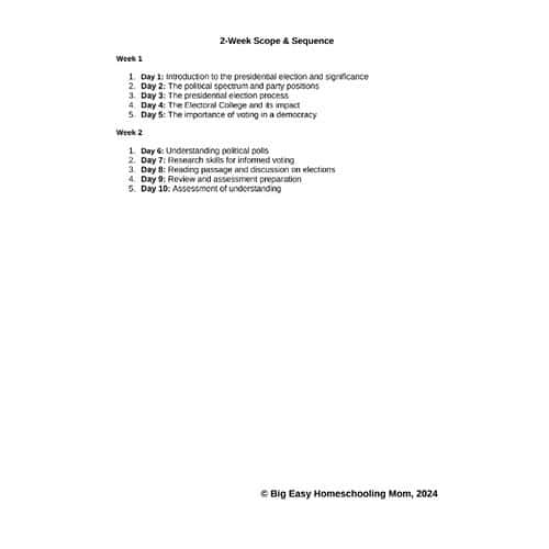 NO-PREP Comprehensive Full Unit Study on Understanding the U.S. Presidential Election