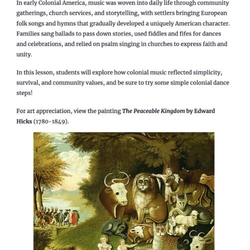 Music and Art of America 250 Years of Freedom with Fine Art Pages and Music