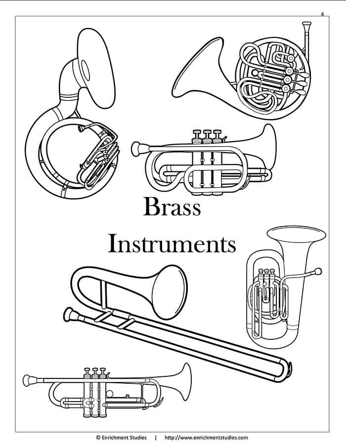 Music Appreciation Coloring Pages Instrument Families