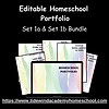 Colorful homeschool portfolio templates for record-keeping, perfect for homeschooling families, teachers, and students to organize academic records, test results, and progress reports.