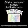 Set-1b-Editable-Homeschool-Portfolio-Watercolor.png Editable homeschooling portfolio set with specks, perfect for homeschool resources, curriculum planning, and educational assessment. Includes math, science, and ela workbooks for kids' homeschool journey.