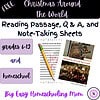FREEBIE on Christmas Around the World Reading Passage, Q & A, and Note-Taking Sheets