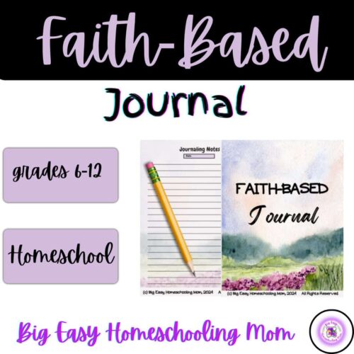 1. Faith-based homeschool journal for grades 6-12, perfect for Christian homeschooling with inspiring designs and prompts for kids.