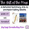 The Gift of the Magi Detailed Summary, Q & A, and Note-Taking Sheets
